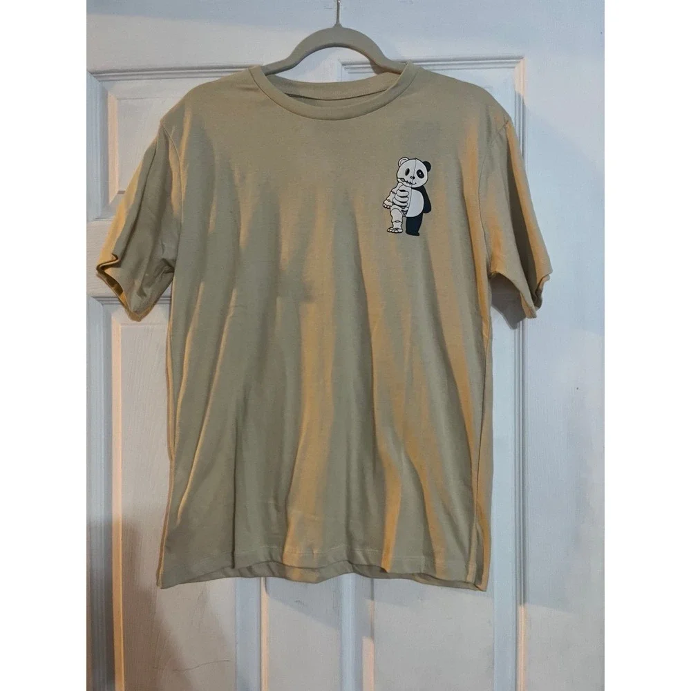 Eighty Eight Brand Boys Tan Living Rent Free Skeleton Panda Graphic T-Shirt 16